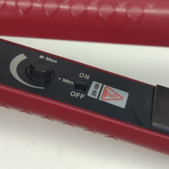 Style‎ house 1656736 Black/Red Professional Hair Styling Flat Iron 1.25" W/Base - Picture 5 of 9